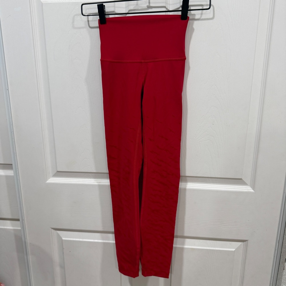 Lululemon Align High-Rise Pant Embossed Red Leggings LW5EDKS Size 0